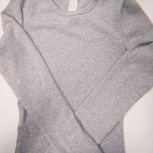 ALO Ribbed Modal Long Sleeve ( Athletic Heather Grey)